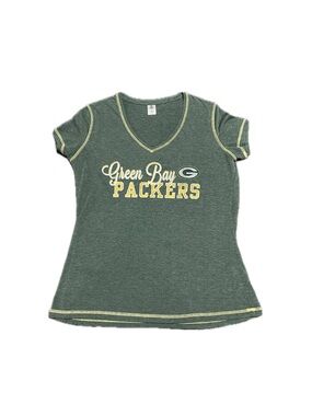 NFL Team Apparel Green Bay Packers V-Neck T-Shirt Size Large